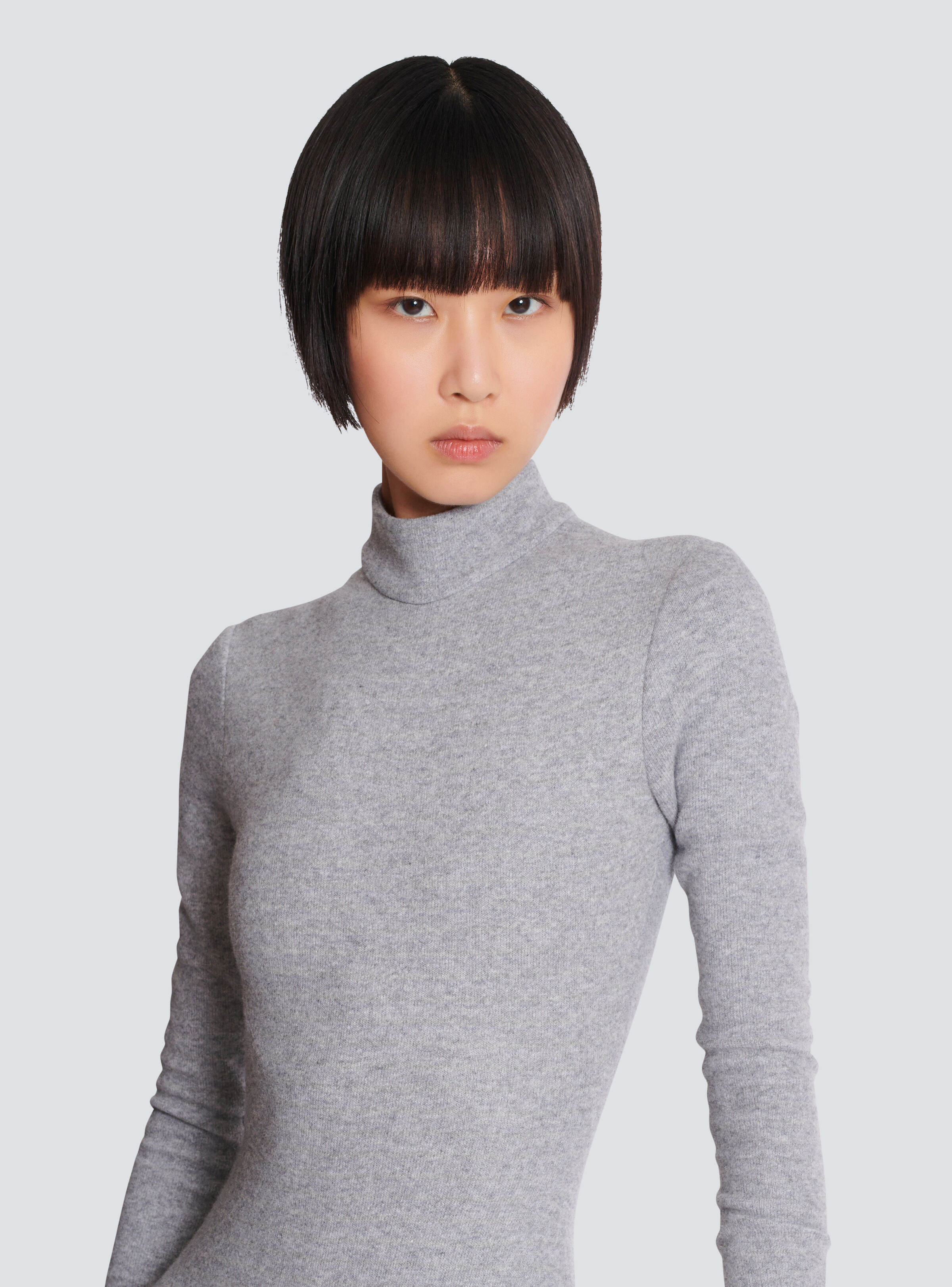 Long draped cotton knit dress - 7