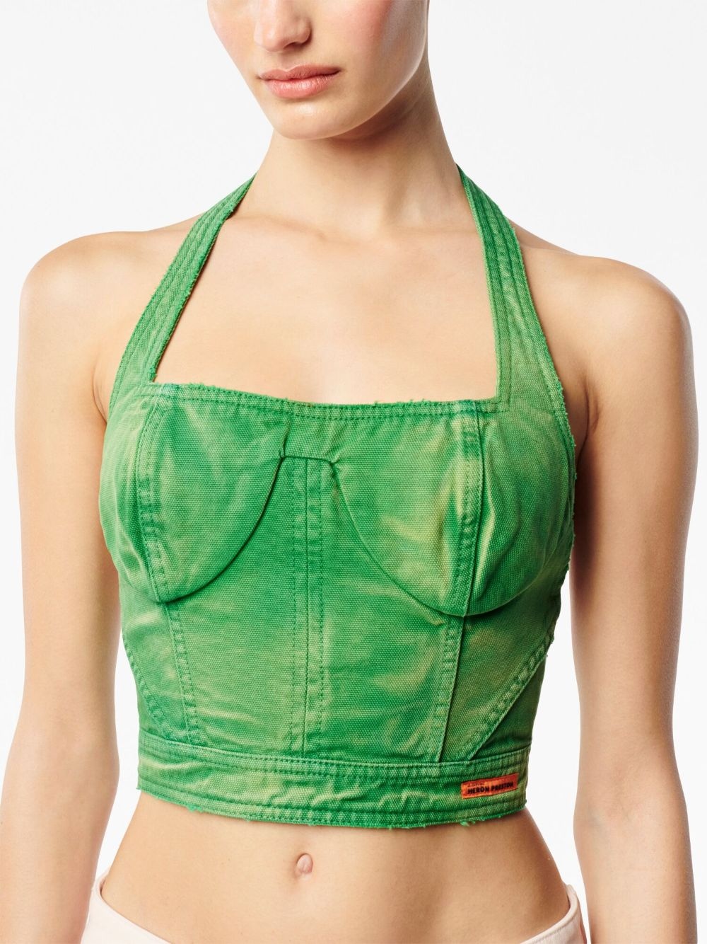 distressed cotton corset top - 5