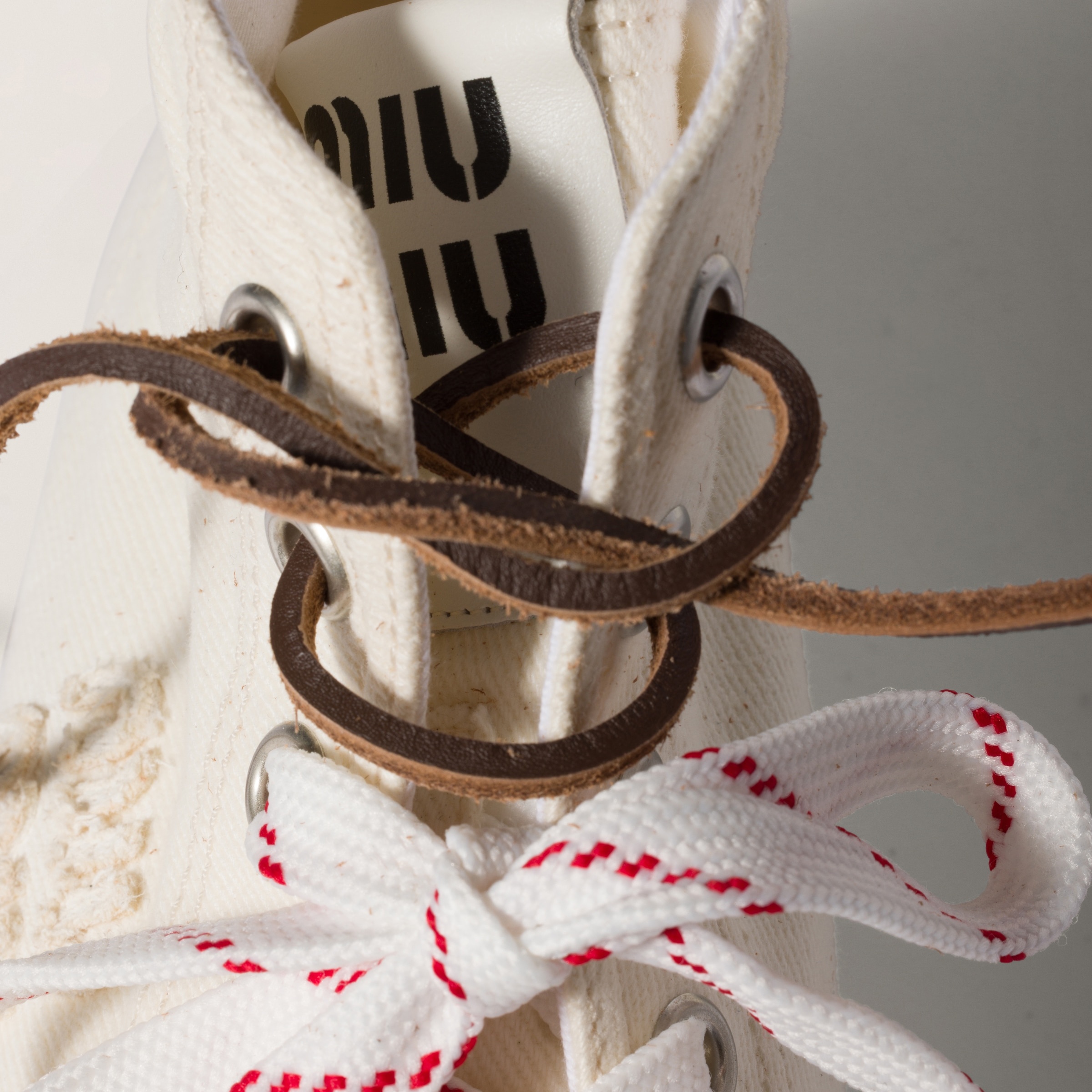 Washed denim high-top sneakers - 4
