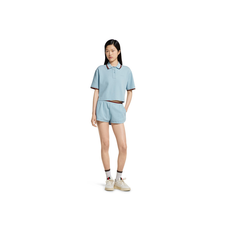 GUCCI Cotton piquet shorts with Web outlook