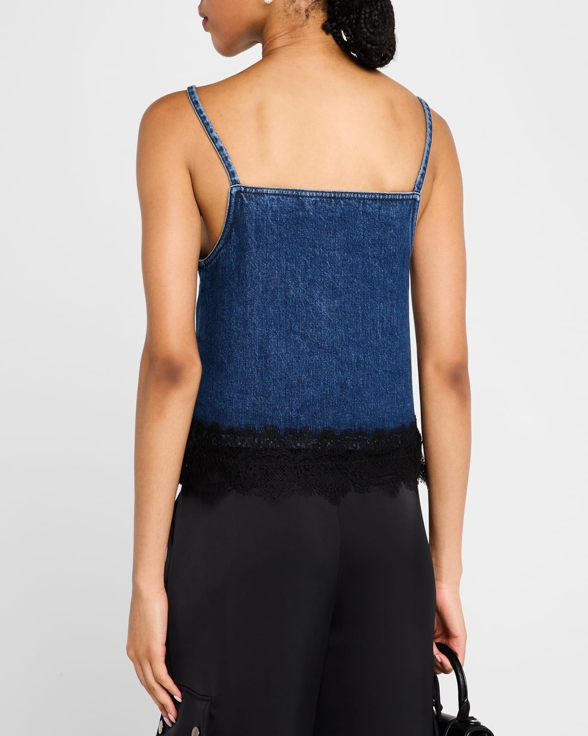 20s Lace and Denim Slip Top - 2