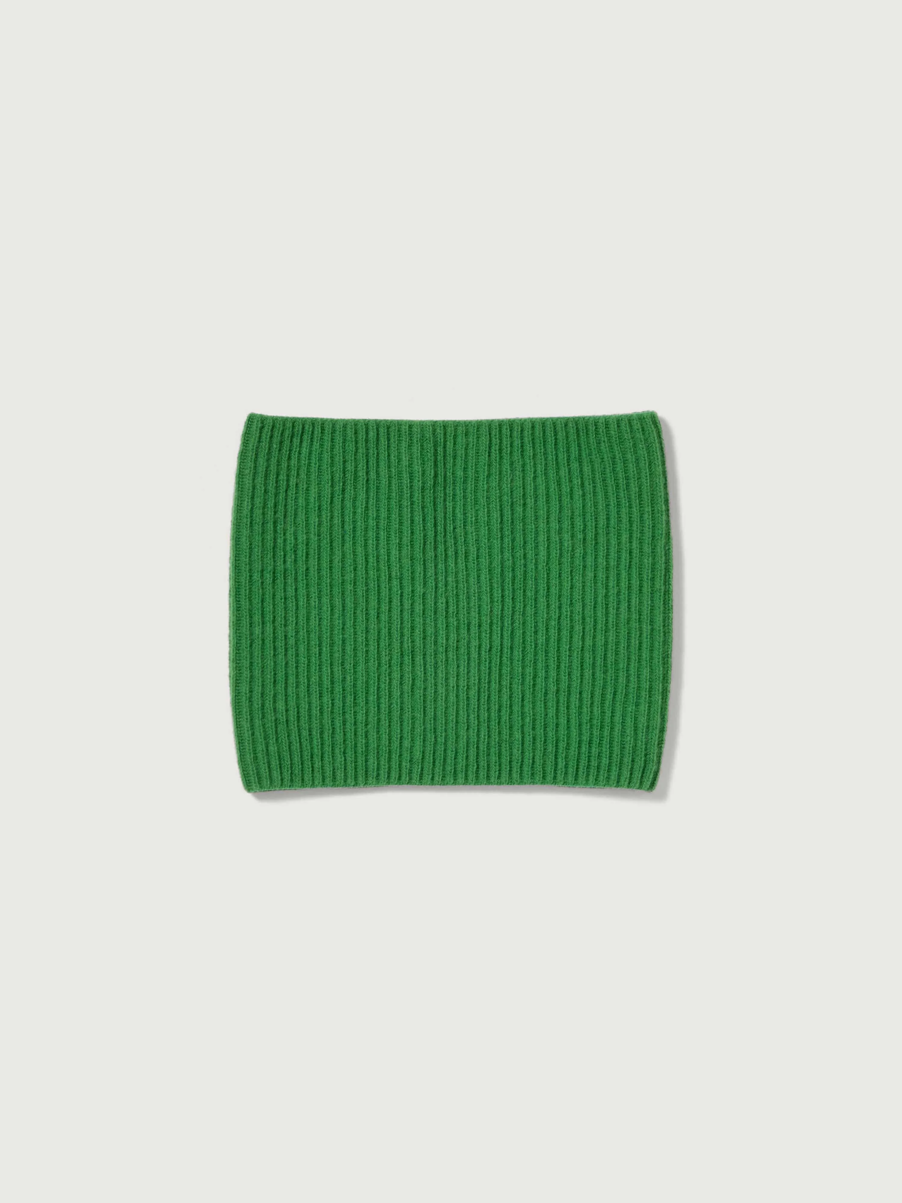 SUPER FINE WOOL CASHMERE RIB KNIT NECK WARMER - 1