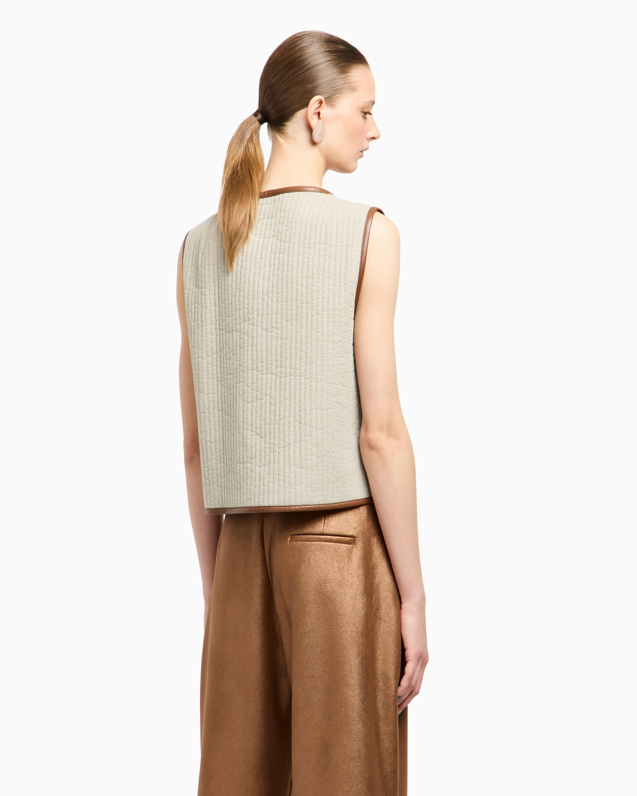 ASV SINGLE-BREASTED WAISTCOAT IN TRIPLE SILK GEORGETTE - 3