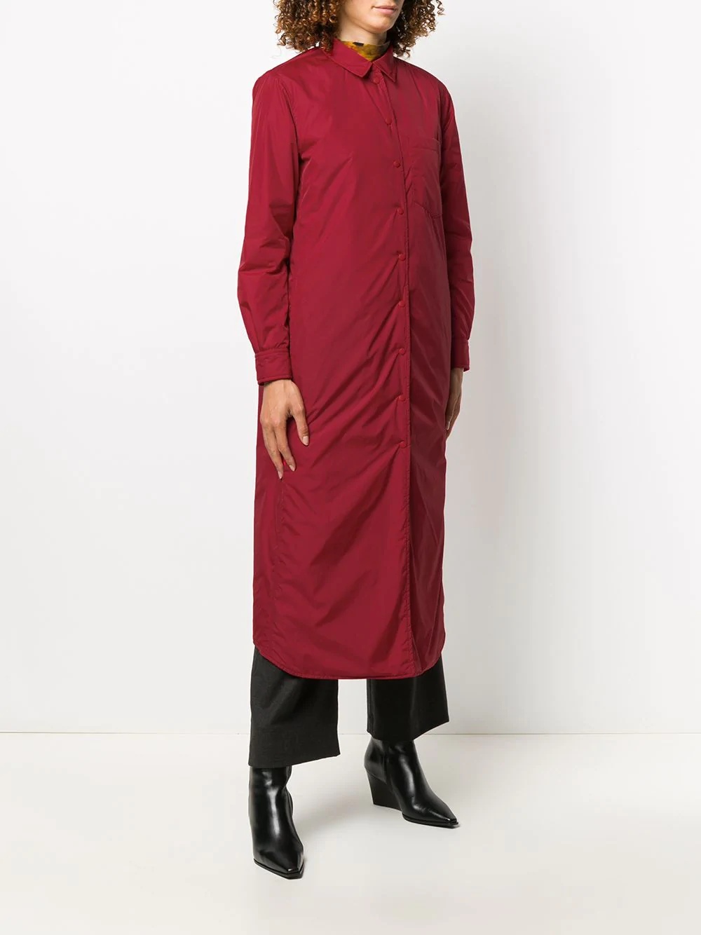 single-breasted maxi coat - 3