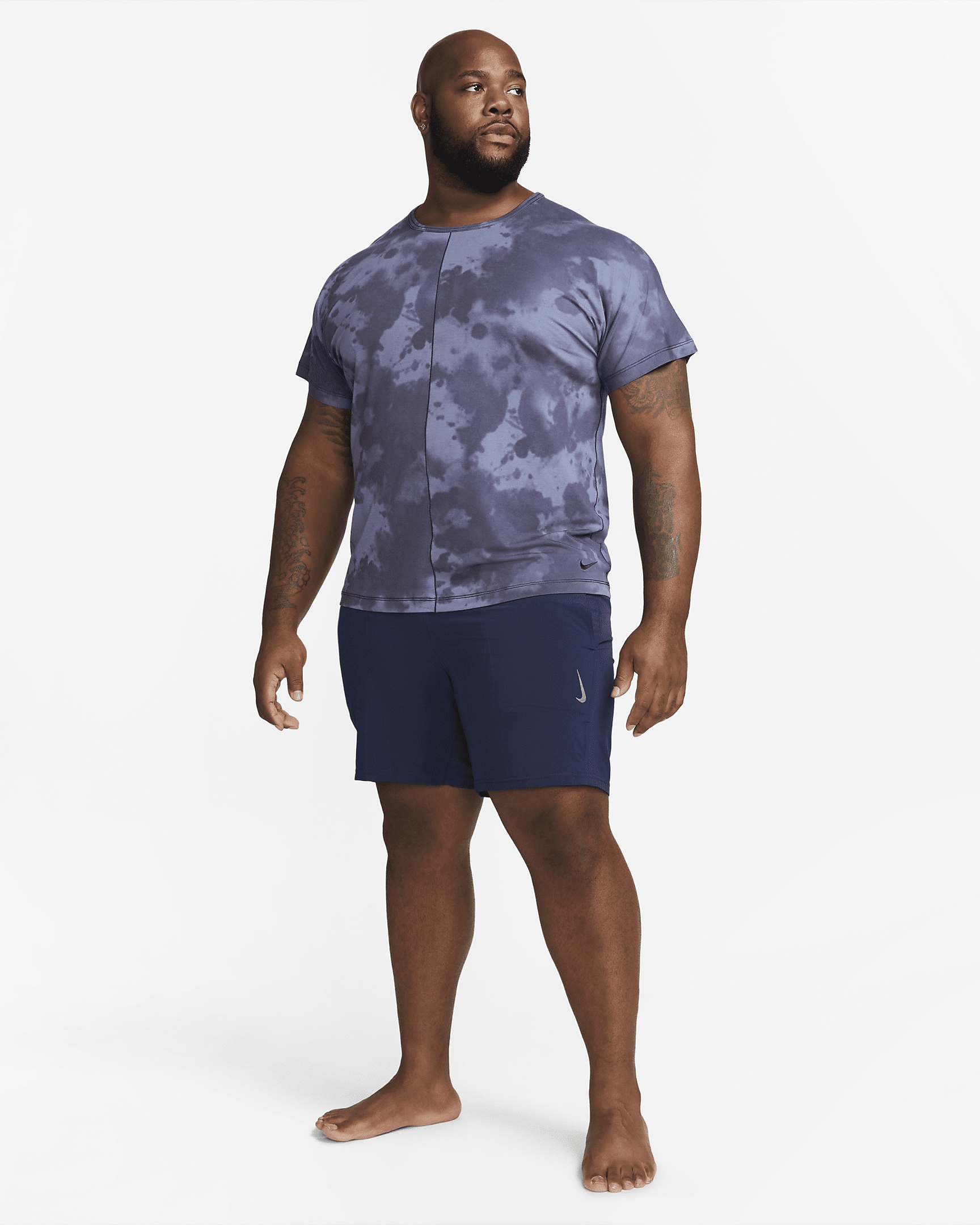 Nike Men's Dri-FIT Allover Print Short-Sleeve Yoga Top - 10