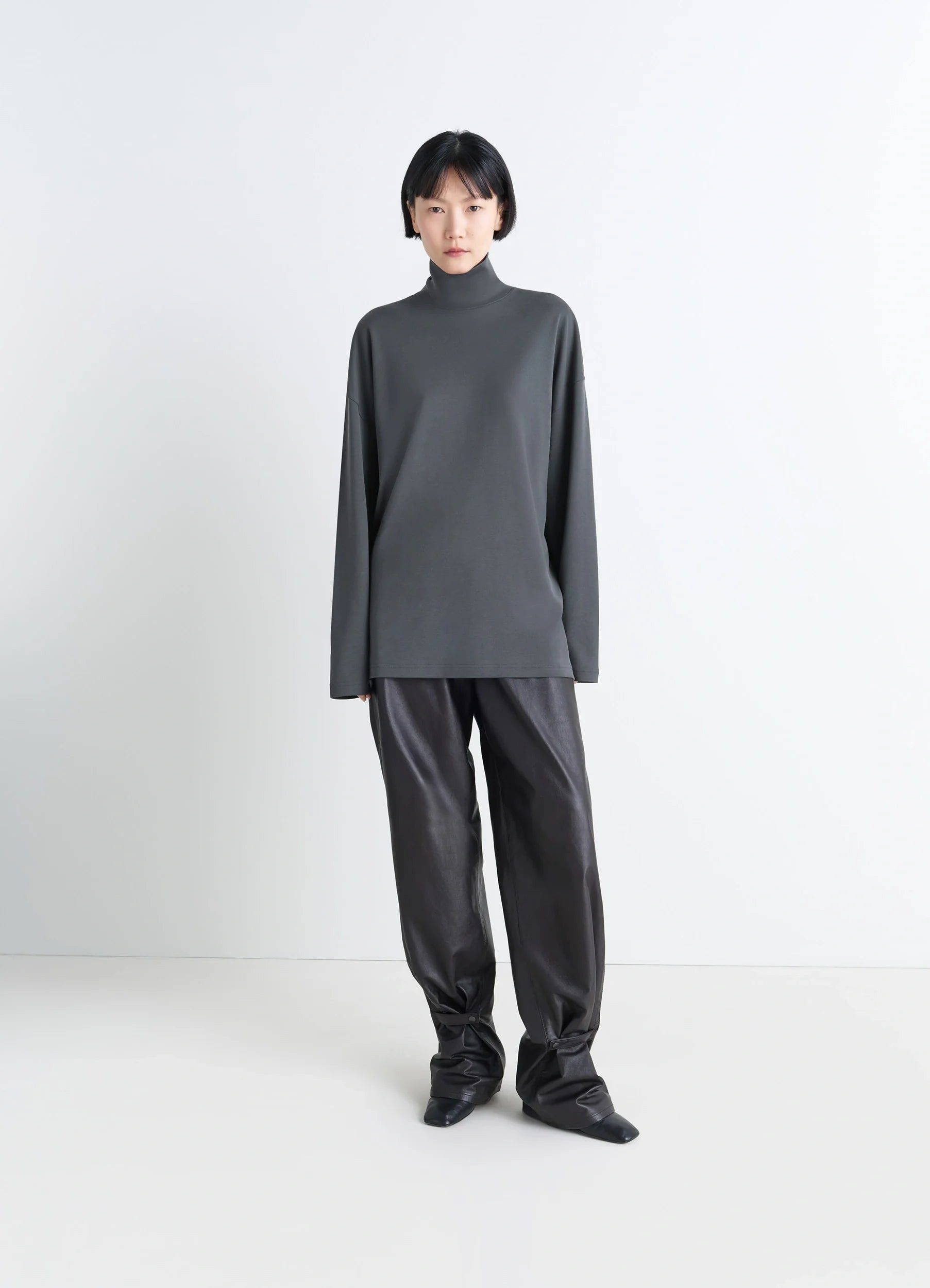 RELAXED MOCK NECK T-SHIRT - 4