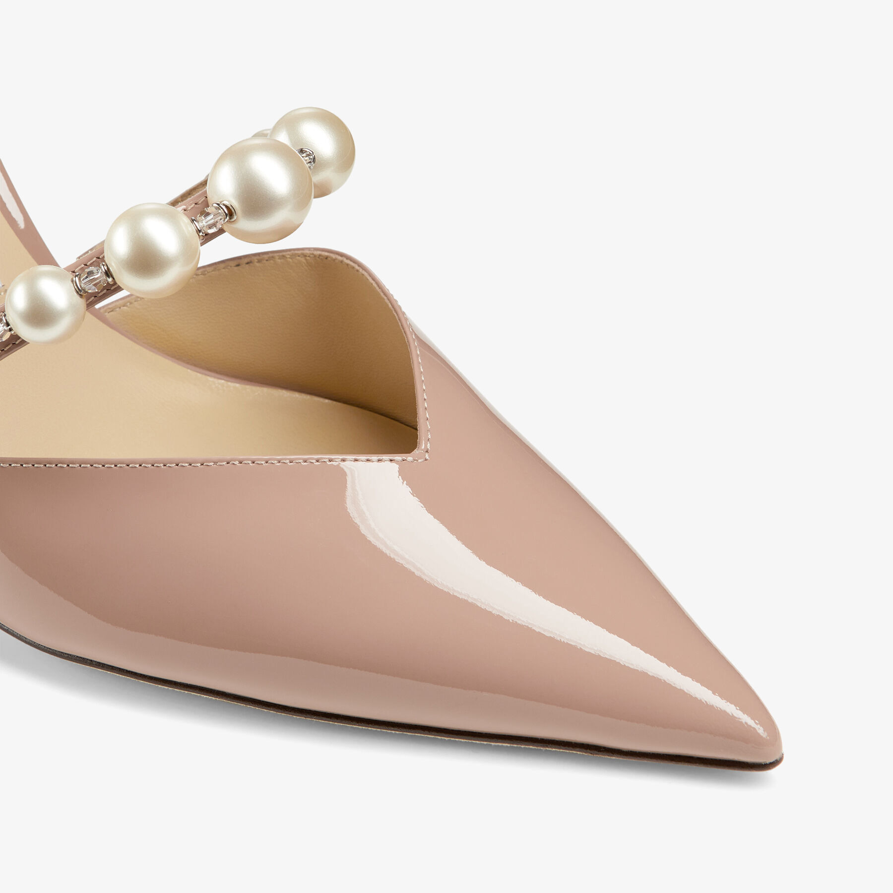 Aurelie 65
Ballet Pink Patent Leather Pointed Pumps with Pearl Embellishment - 3