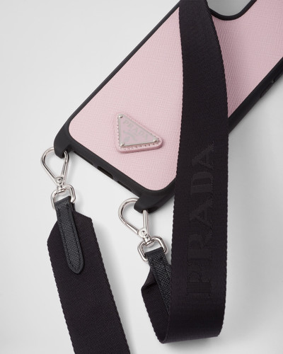 Prada Saffiano leather case for iPhone 14 Plus outlook
