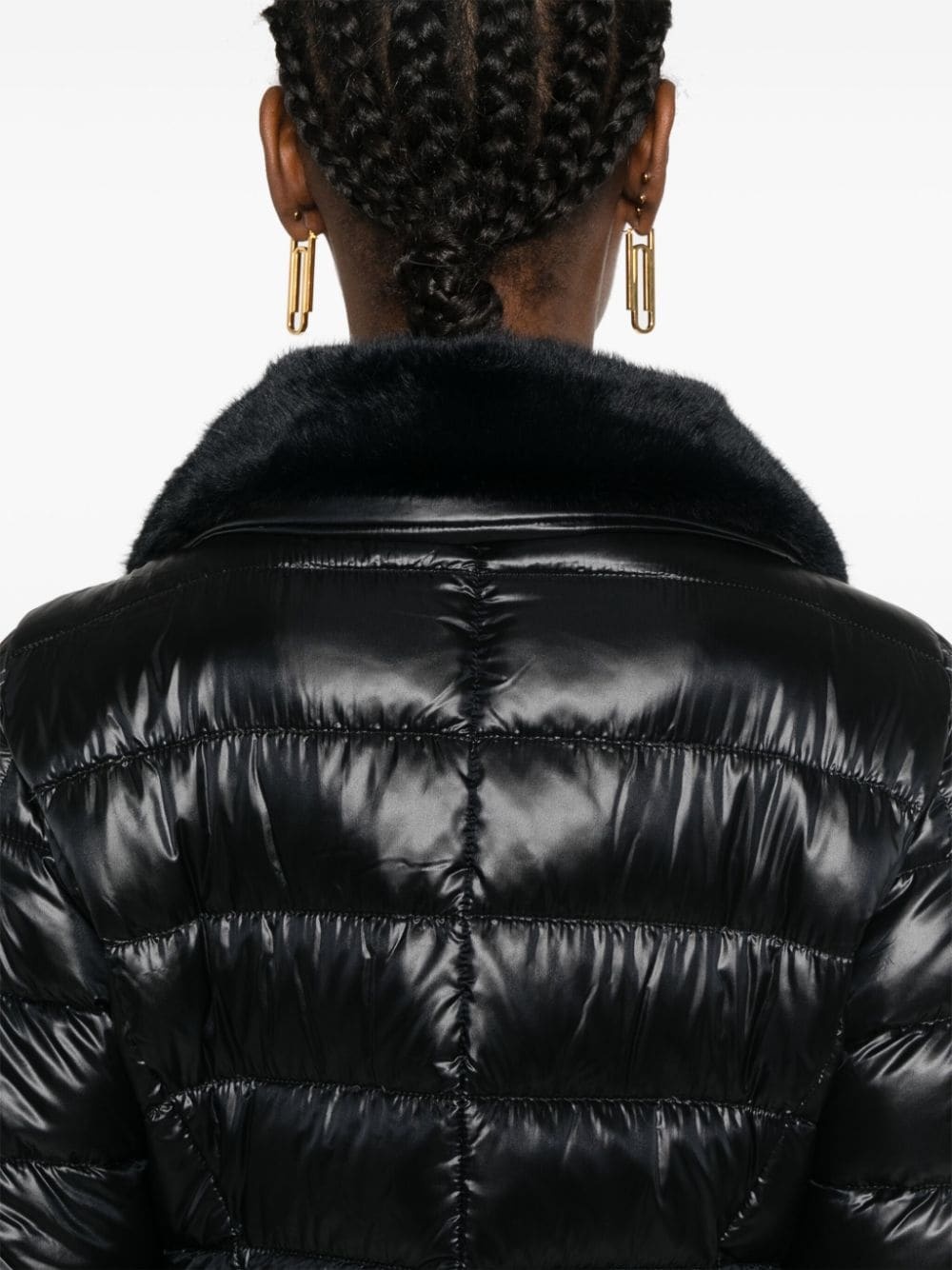 faux-fur collar puffer coat - 5