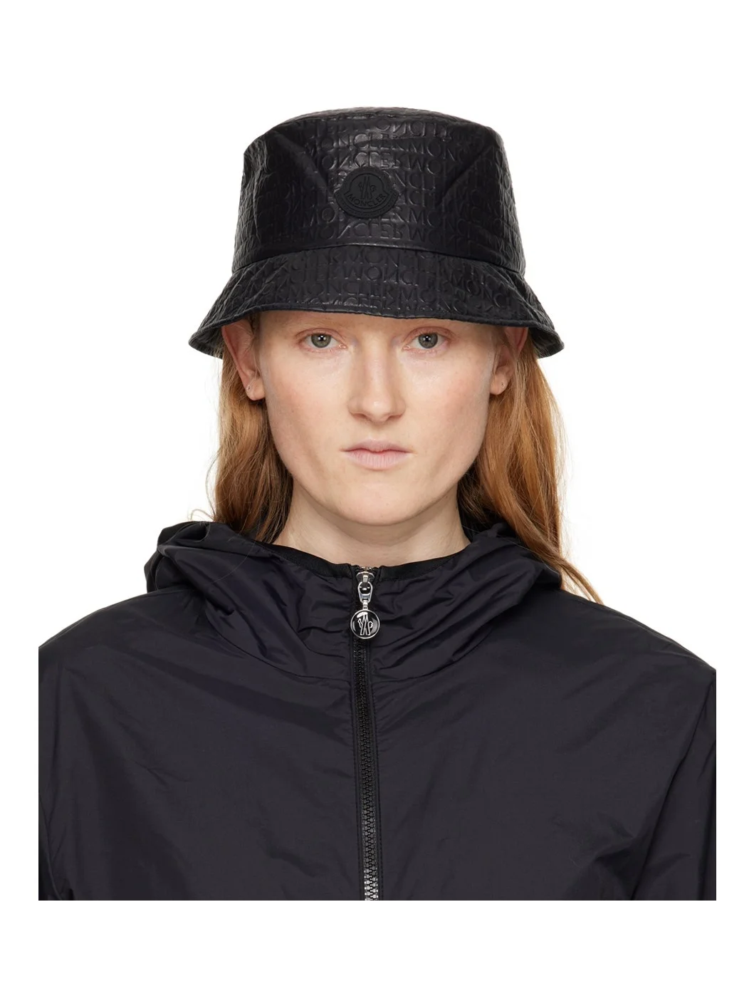 Black Embossed Bucket Hat - 1