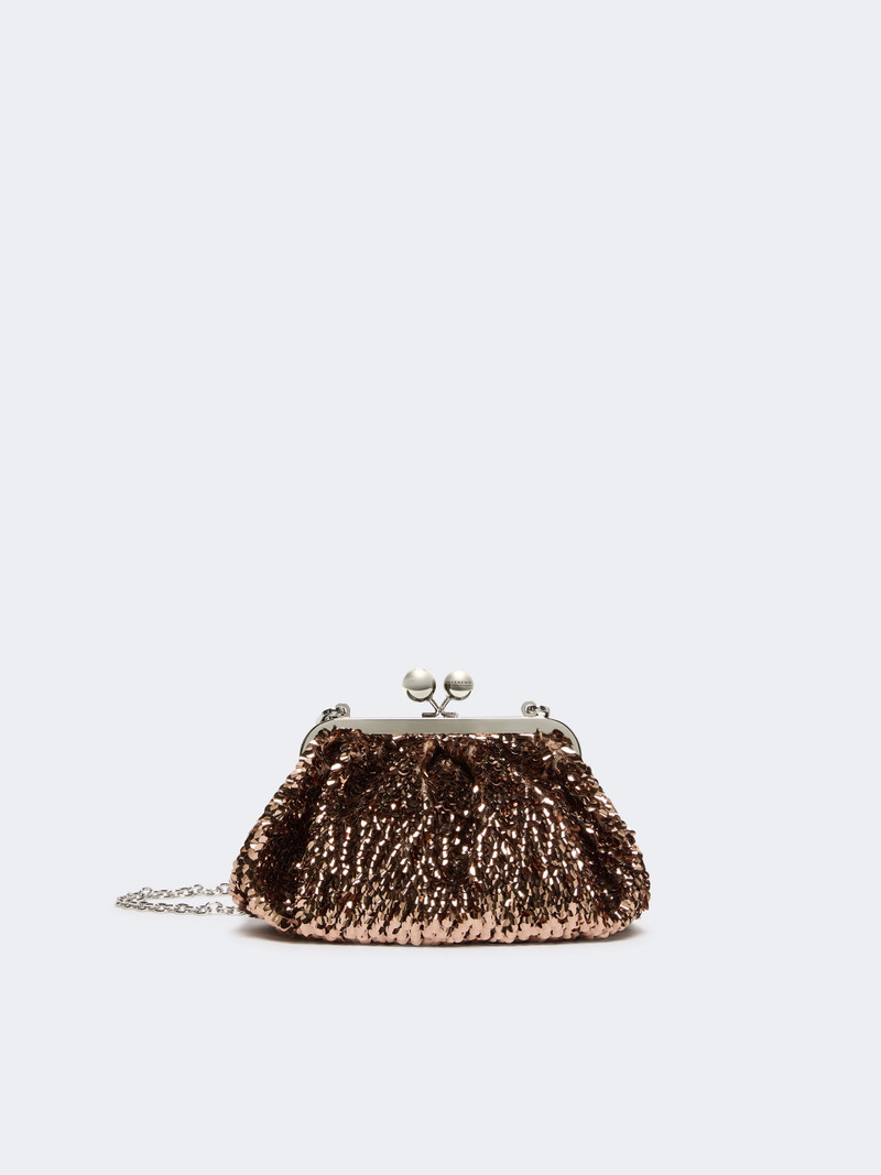 TARGA Sequin-adorned small satin Pasticcino Bag - PINK 1