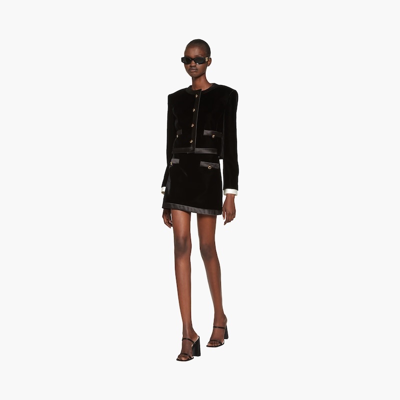 ミニスカート MiuMiu | Velvet miniskirt MG2151_13JE_F0002_S_OOO Velvet miniskirt in black - Miu Miu | Mytheresa