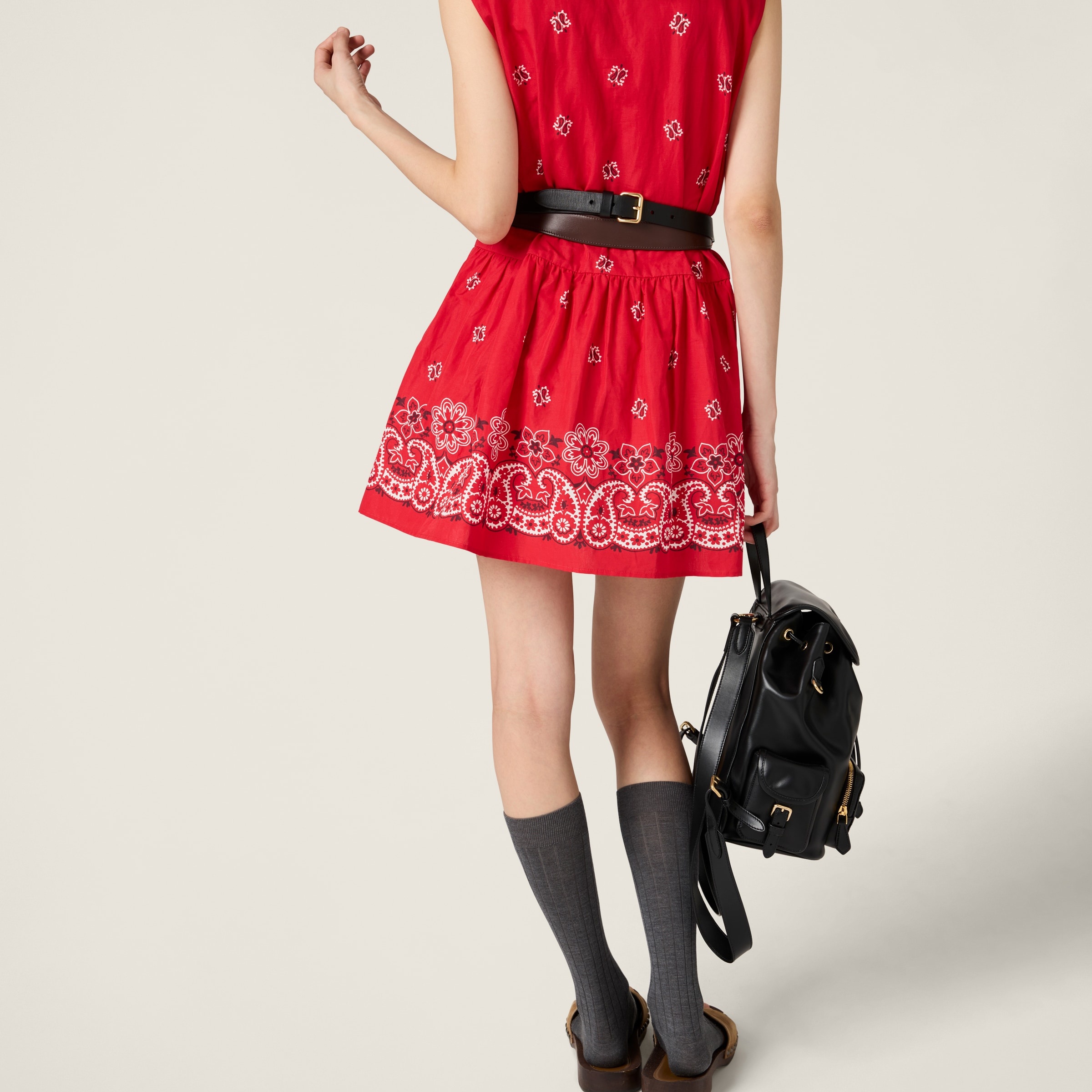 Slubbed poplin mini-dress - 5