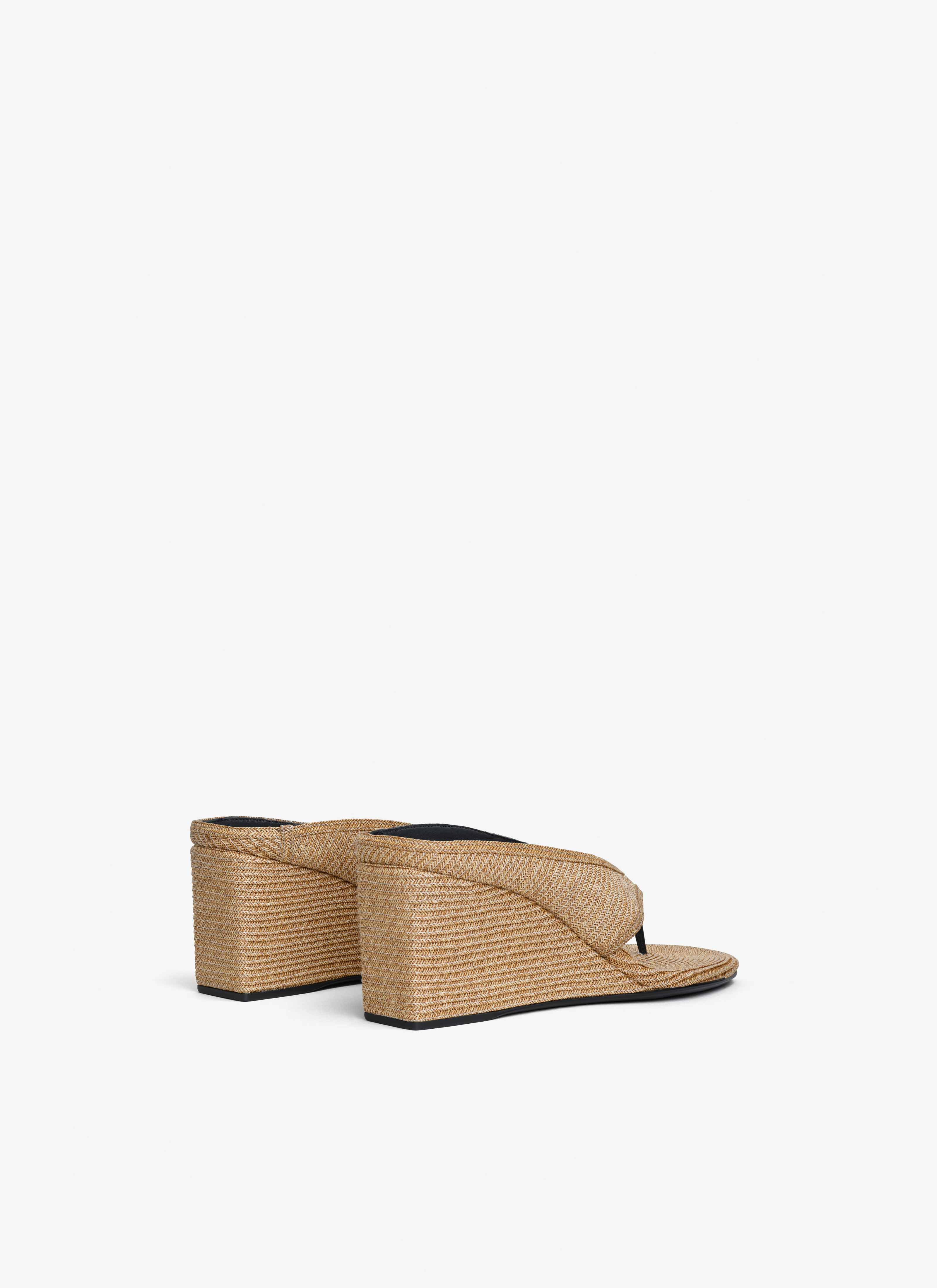 CUBE THONG MULES IN PAPER STRAW - 2