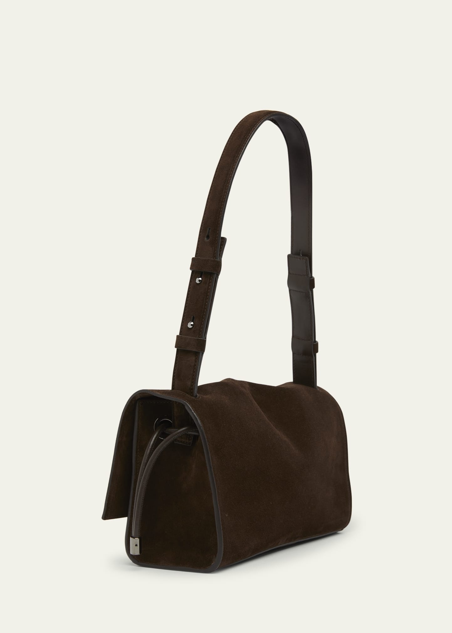 Baggy Small Shoulder Bag in Suede - 3