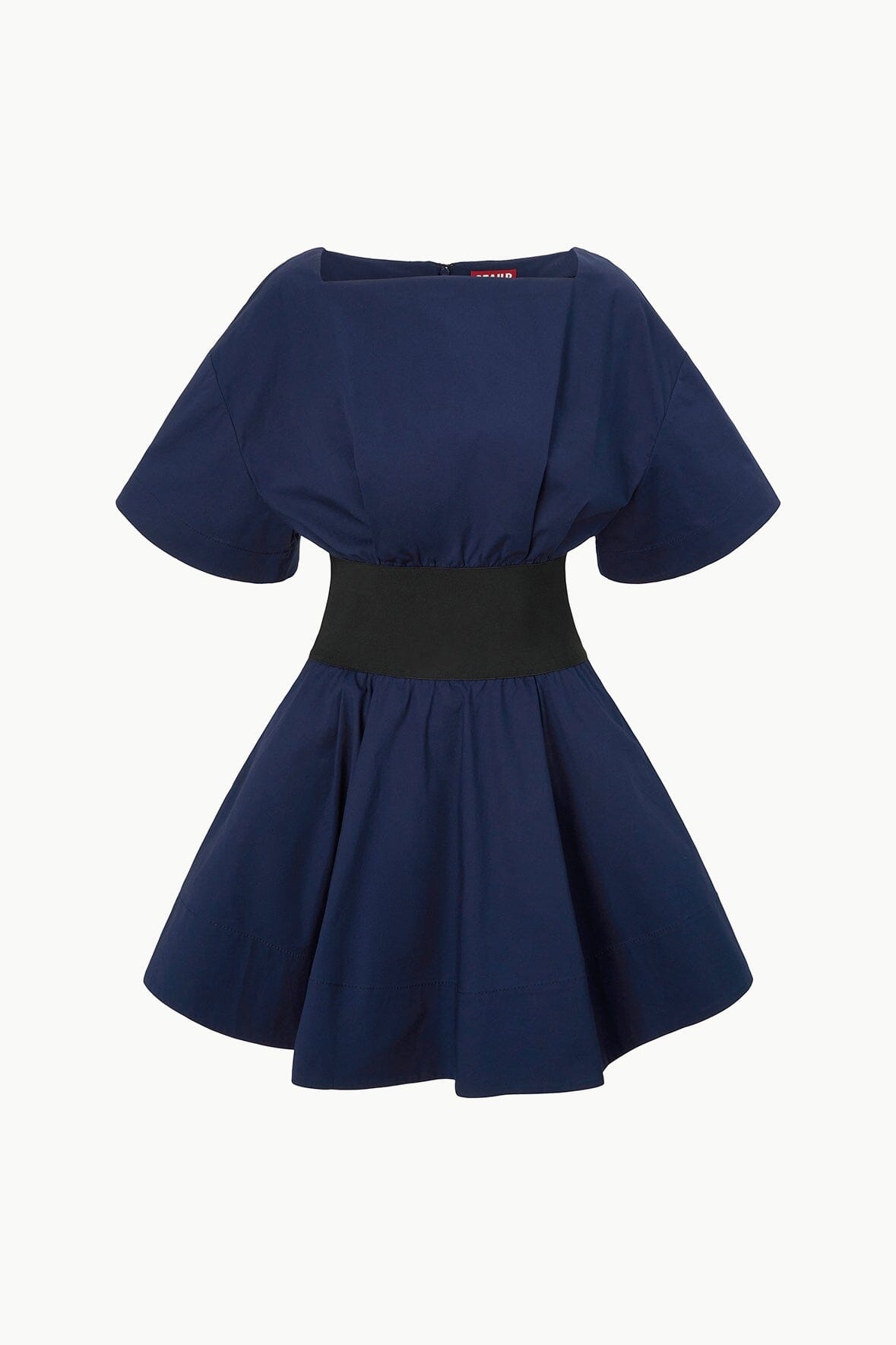 STAUD MINI AMY DRESS NAVY BLACK - 1