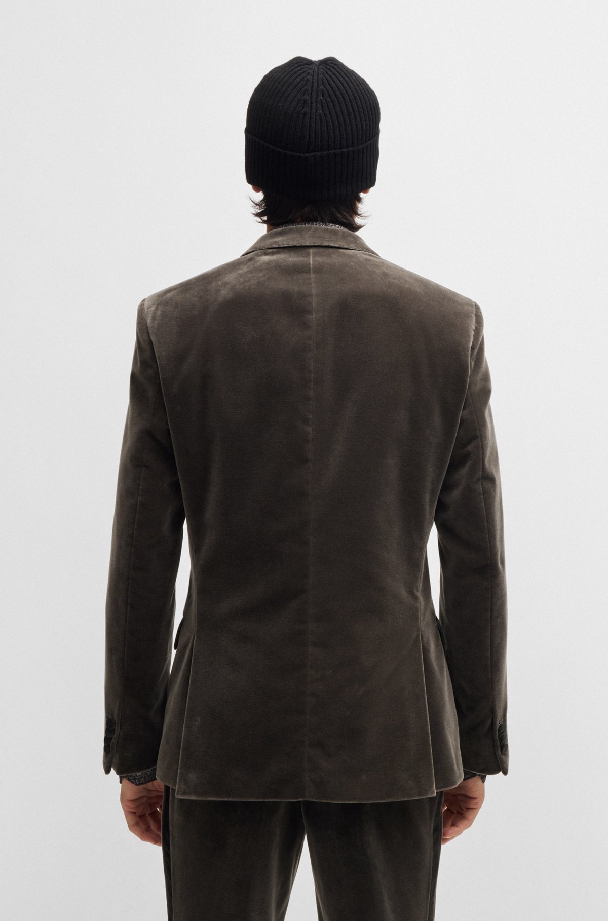SLIM-FIT EVENING JACKET IN PERFORMANCE-STRETCH COTTON VELVET - 4