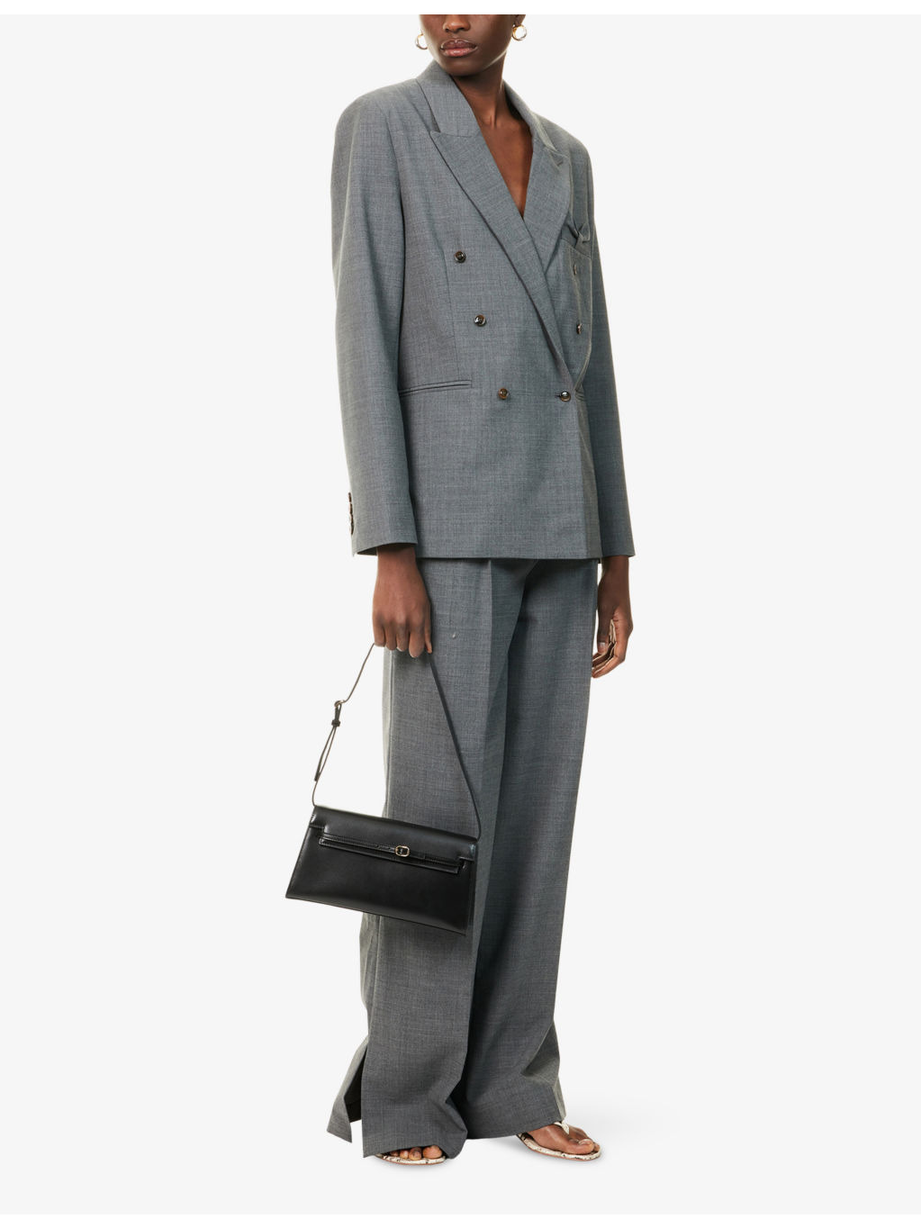 Grand Peak-Lapels Stretch-Woven Blazer - 2
