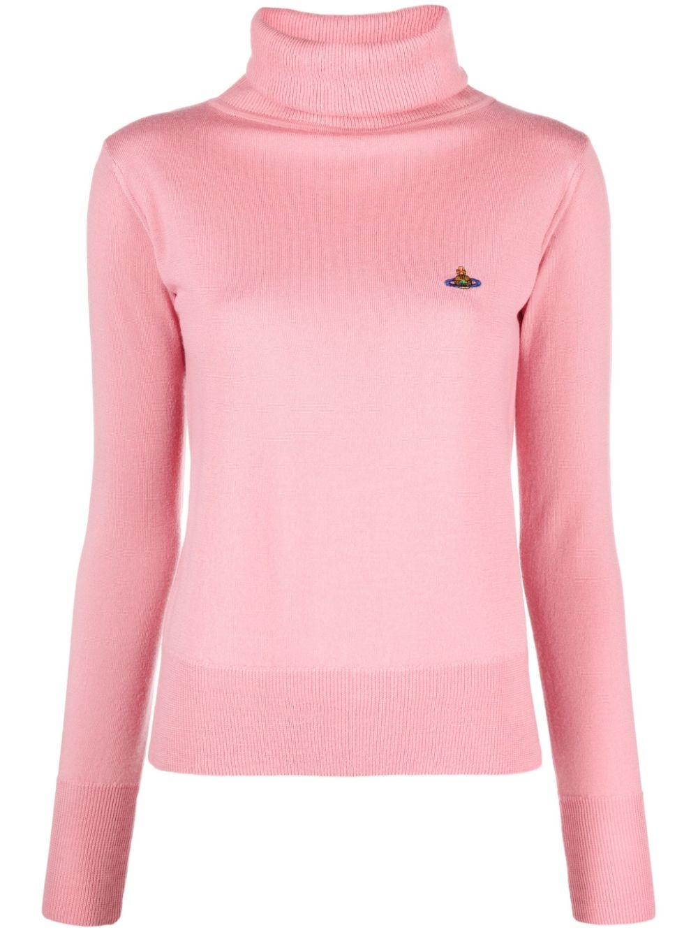 Orb-embroidered  roll neck jumper - 1