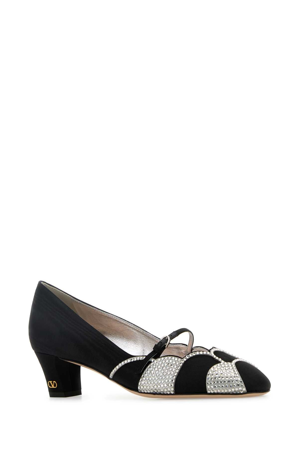 Valentino Garavani Women Black Fabric Bowow Pumps - 2