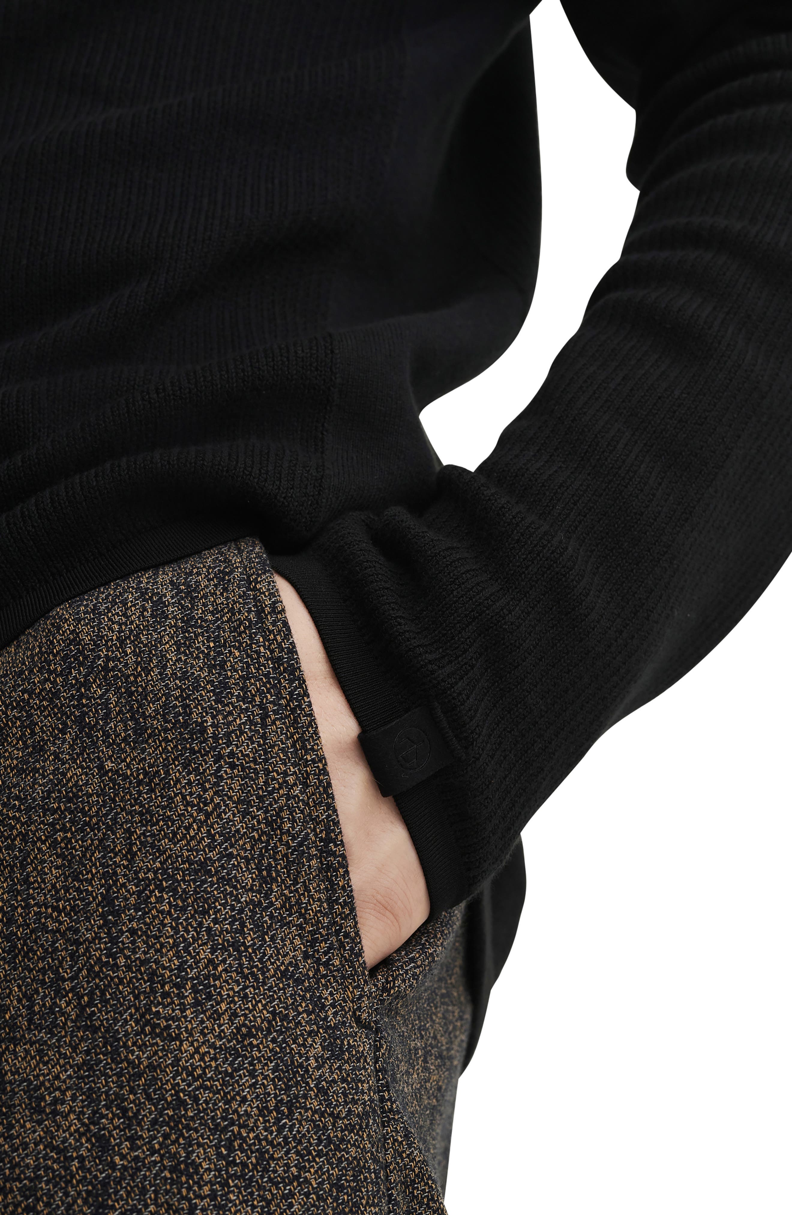 rag & bone Harvey Crewneck Cotton Blend Sweater in Blk/blk at Nordstrom - 4