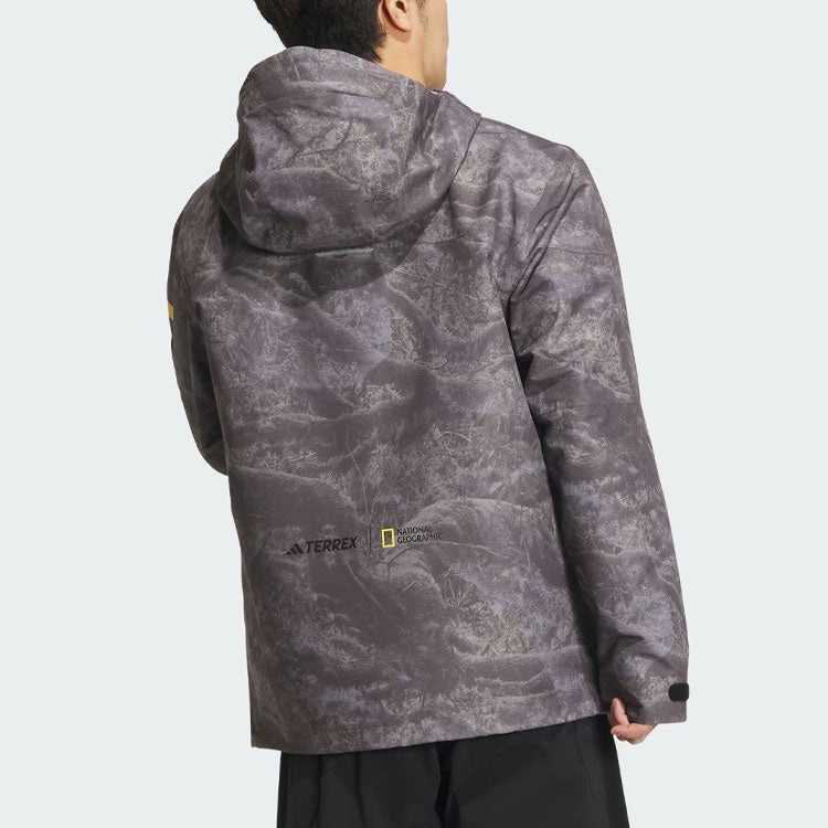 adidas x National Geographic Allover Print RAIN. RDY Jacket Asia Sizing 'Silver Violet' IS9512 - 3