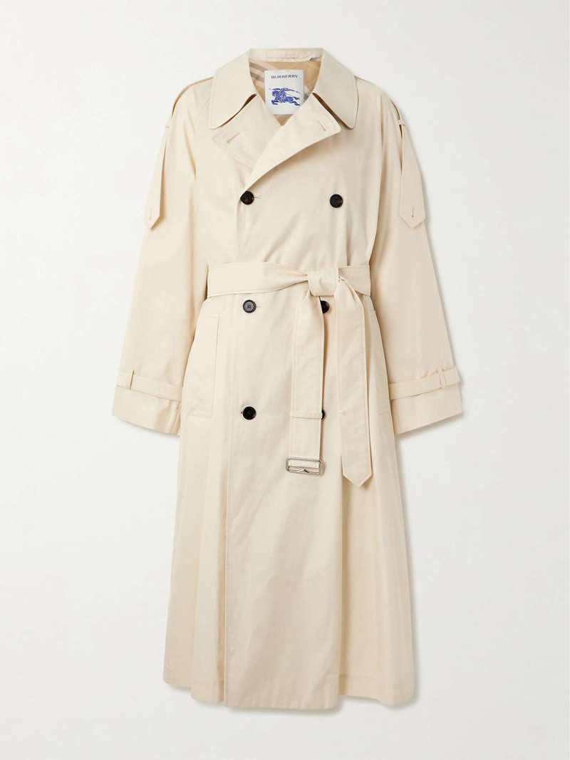 Belted cotton-gabardine trench coat 1