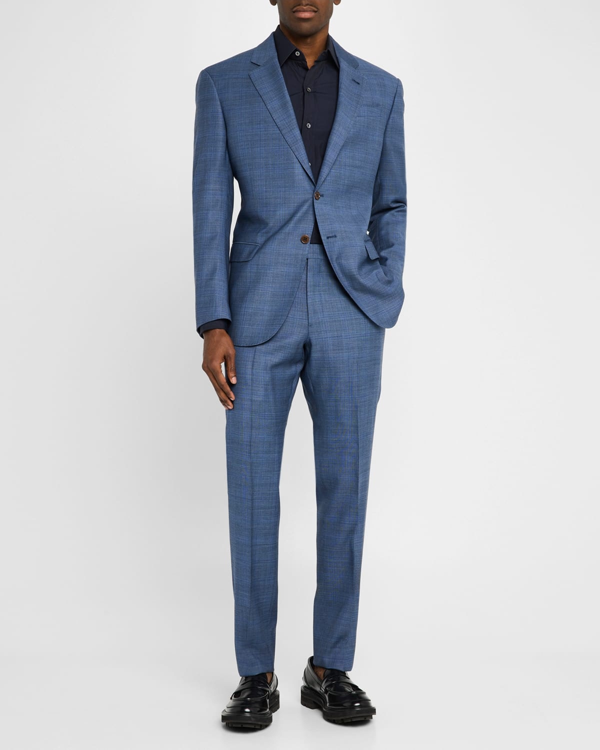 Men's Subtle Grid Check Suit - 5