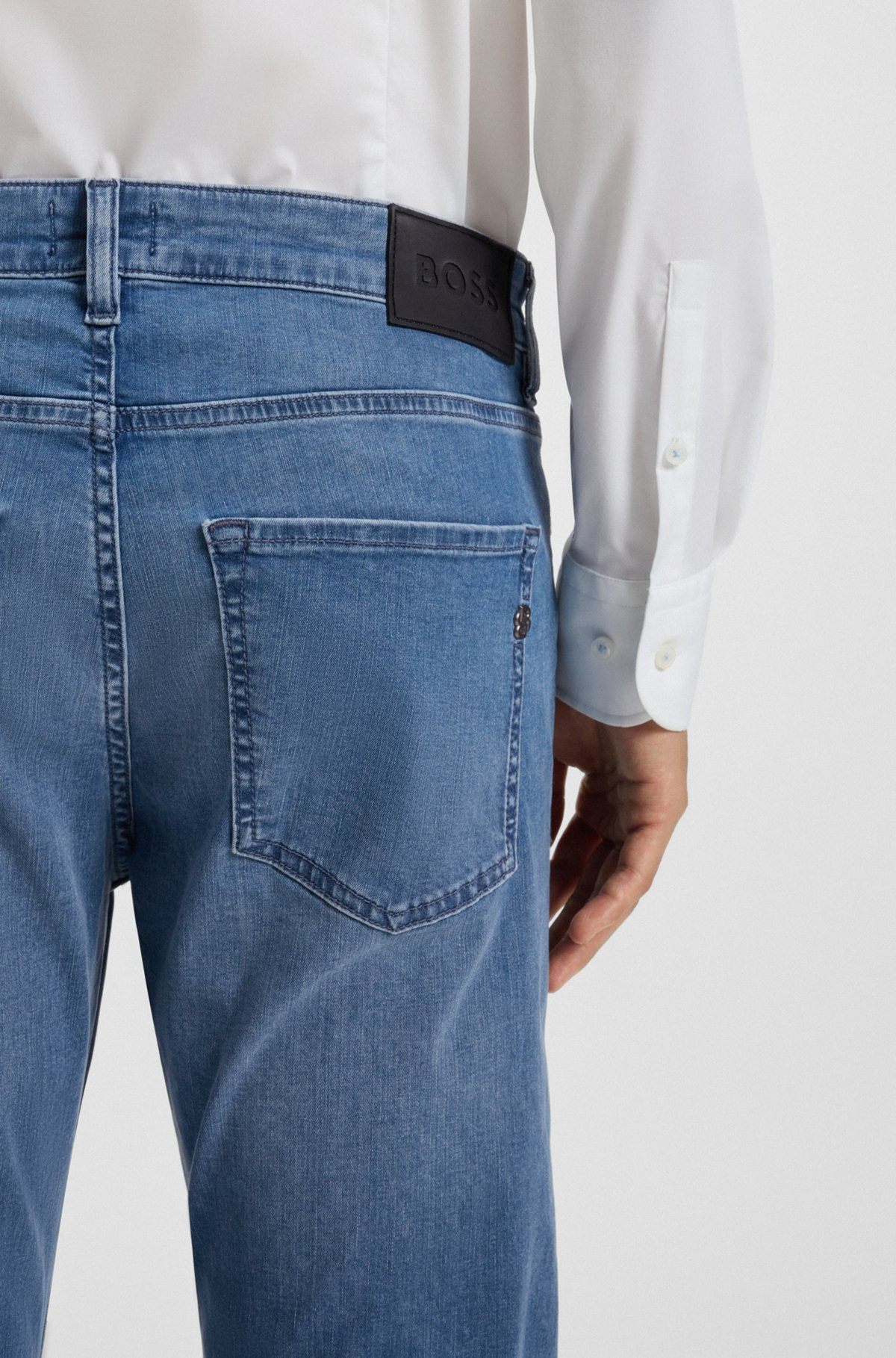 SLIM-FIT JEANS IN BLUE PERFORMANCE DENIM - 5