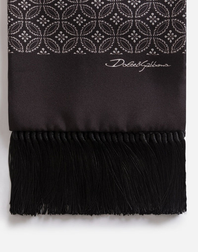 Dolce & Gabbana Silk jacquard scarf with fringing outlook