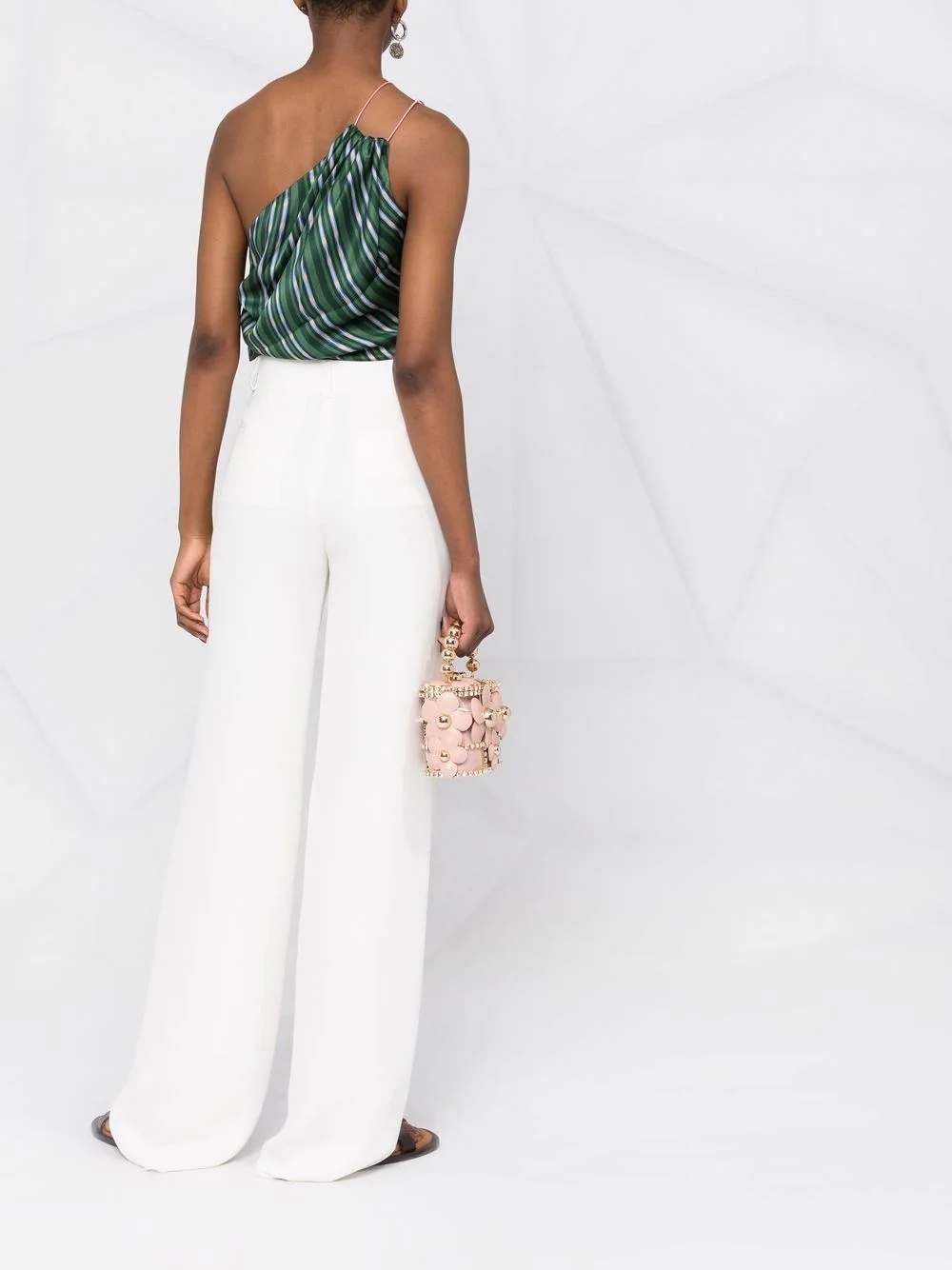 high-waisted wide-leg trousers - 6