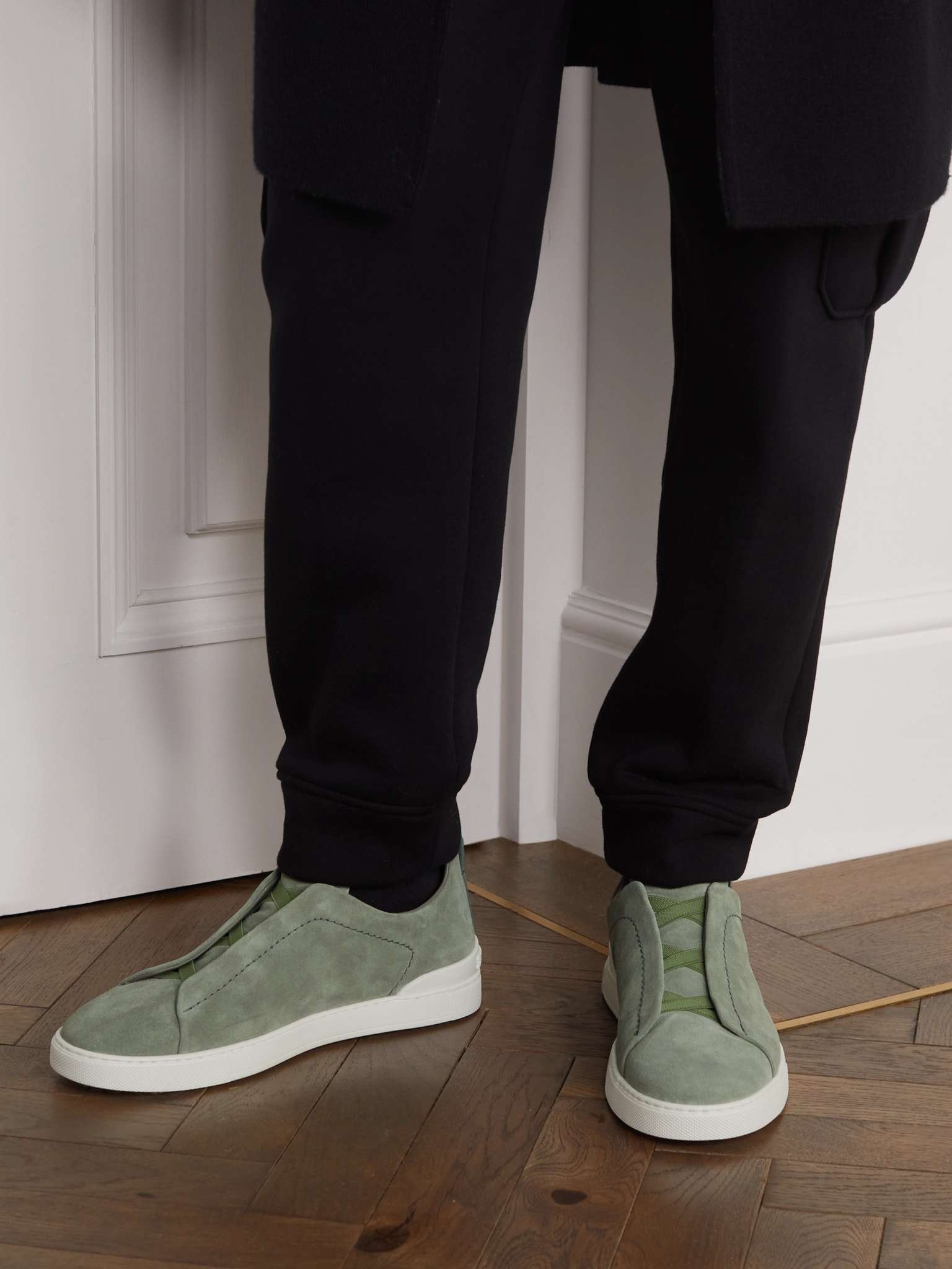 Triple Stitch Suede Sneakers - 3