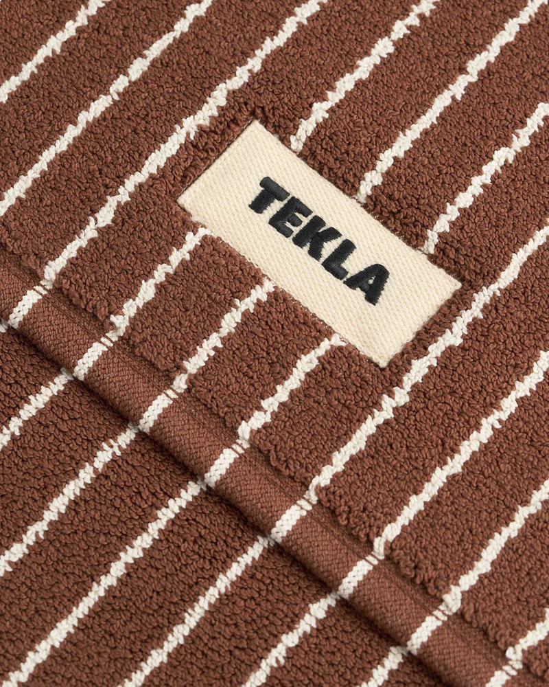 TEKLA Tekla Terry Bath Mat Rust Stripes outlook