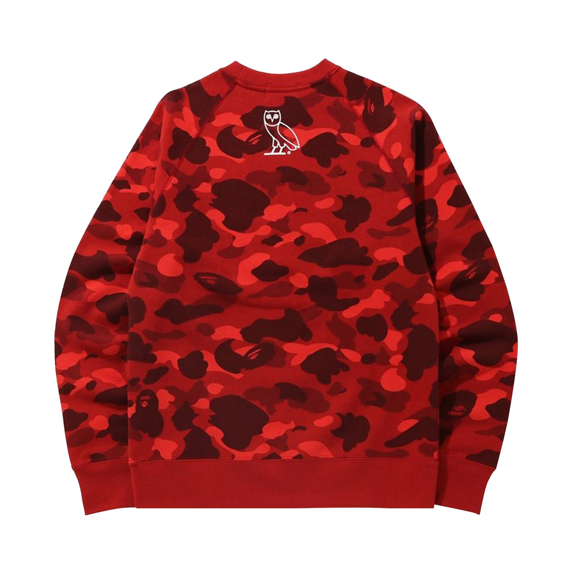 BAPE x OVO Color Camo Crewneck 'Red' - 2