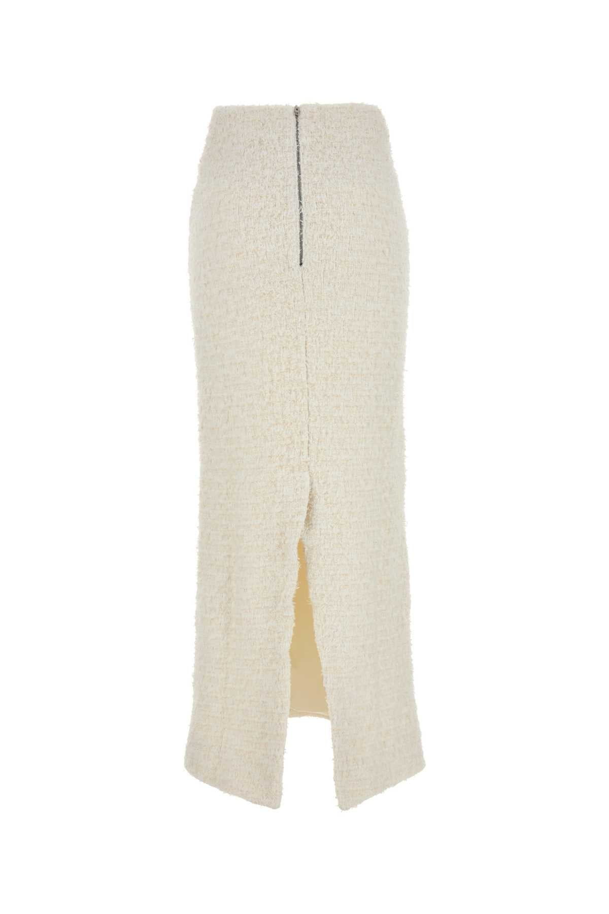 Balenciaga Women White Stretch Bouclã¨ Skirt - 2