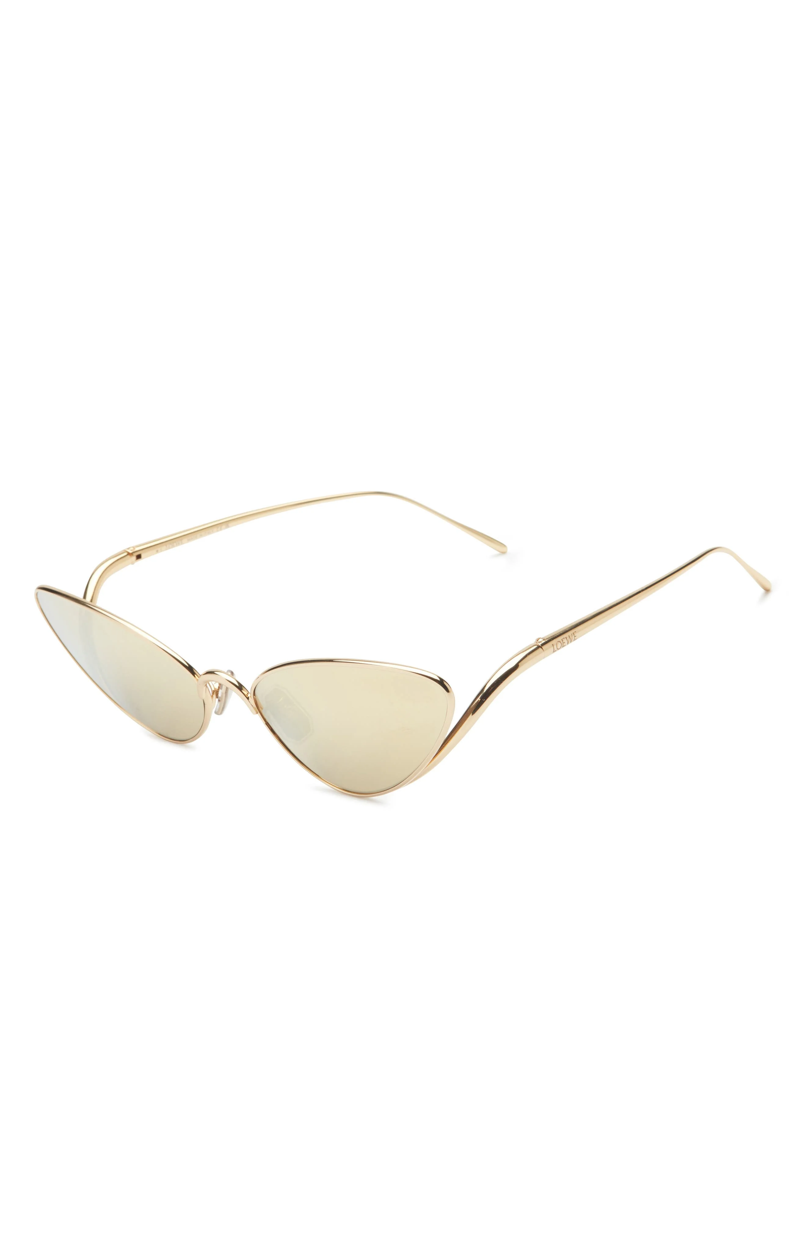 Loewe Signature 58mm Cat Eye Sunglasses in Shiny Endura Gold /Brown at Nordstrom - 1