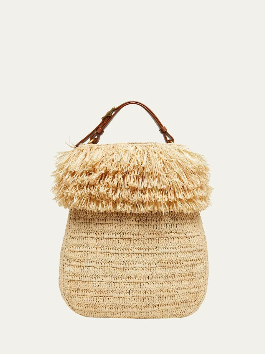Roady Fringed Raffia Shoulder Bag - 1