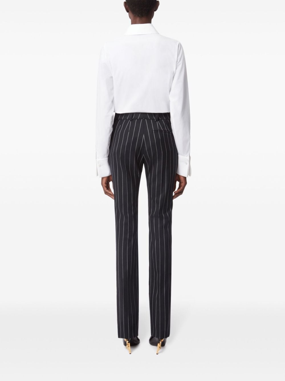 pinstripe wool pants - 4