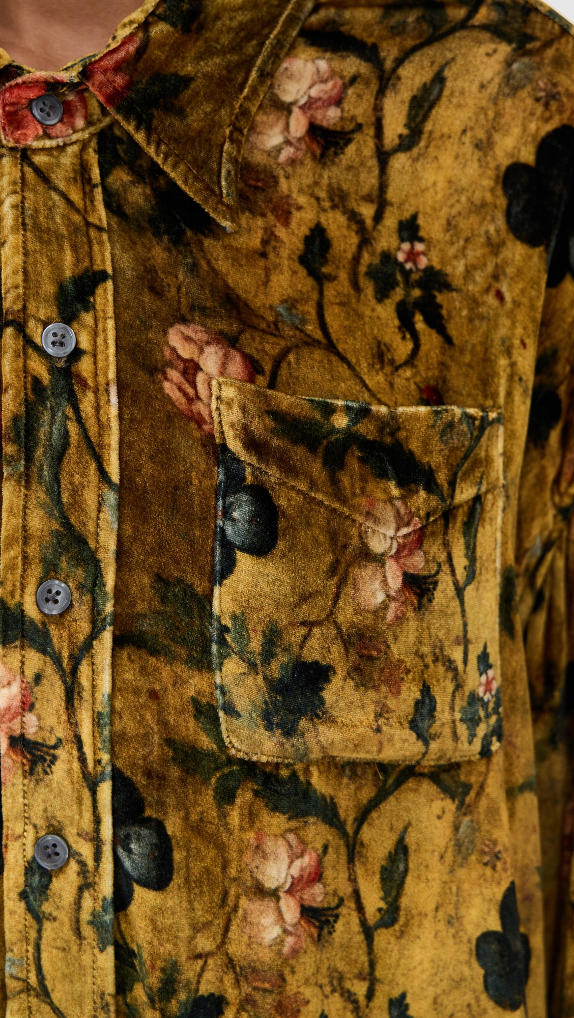 Drop Neck Velvet Shirt - 5