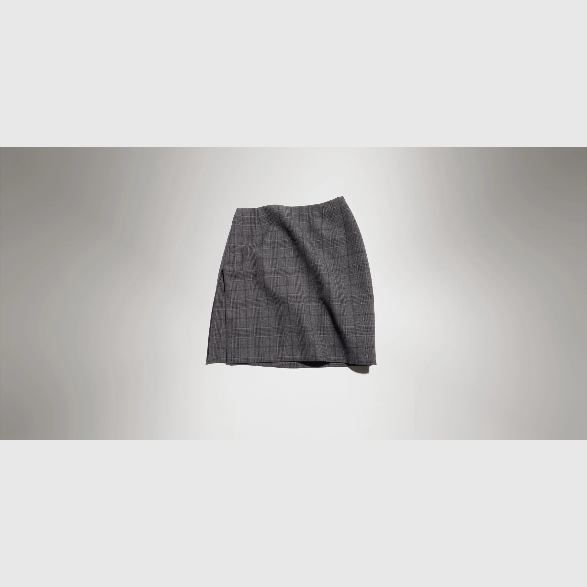 Checked fine wool mini skirt - 1