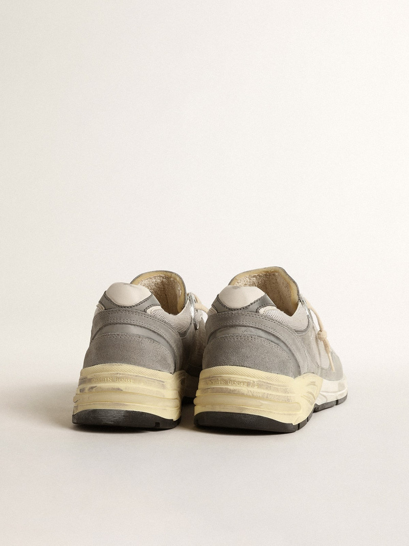 Men’s Dad-Star in suede and mesh with white leather star and heel tab 4
