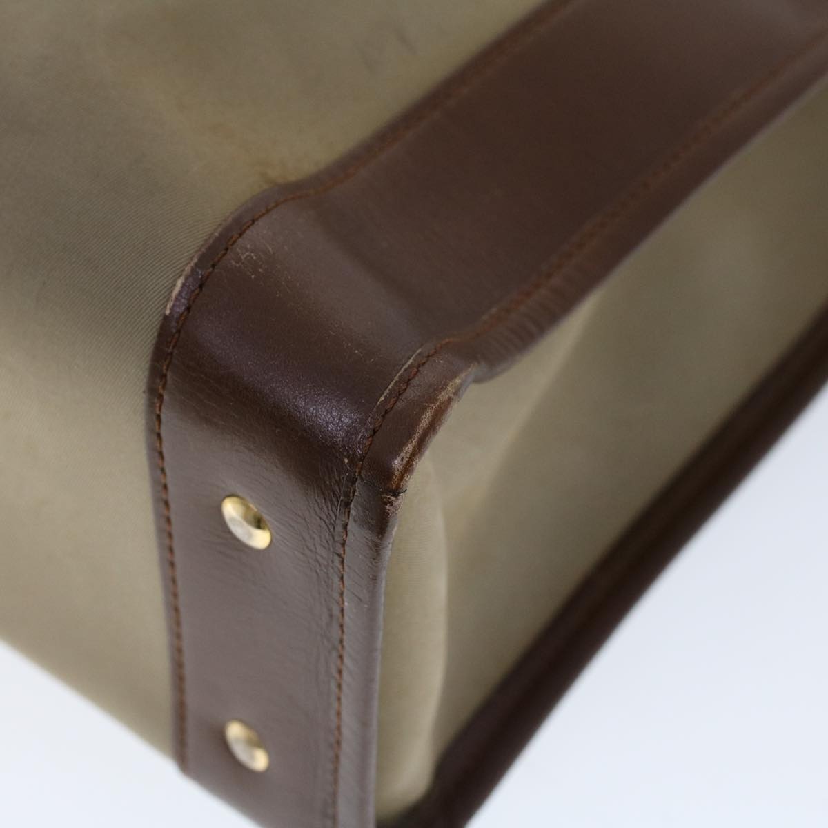 Burberry Hand Bag Canvas Leather Brown Beige - 16