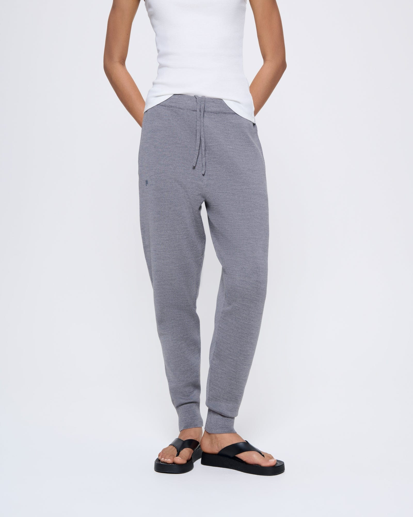 Womens DNA Regenerative Merino Wool Track Pants - Grey Marl - 3