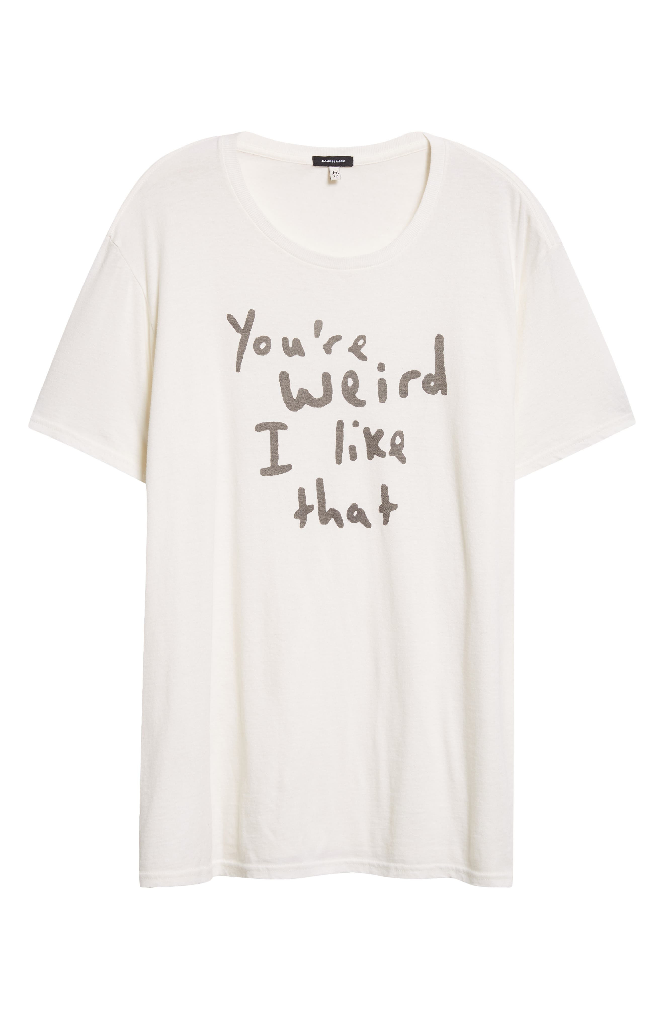 R13 You're Weird Boyfriend Graphic T-Shirt in Ecru White at Nordstrom - 6