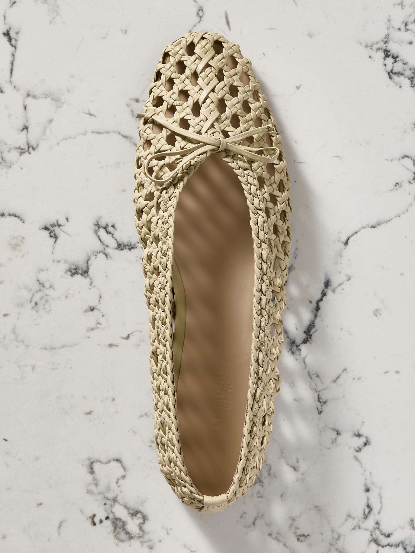 Regency bow-embellished woven leather ballet flats - 5