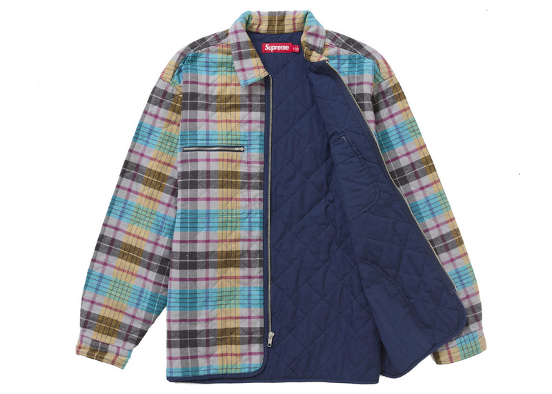 Supreme Supreme Quilted Flannel Zip Up Shirt Multicolor outlook