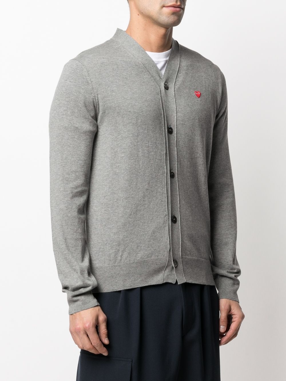 logo-embroidered buttoned cardigan - 3