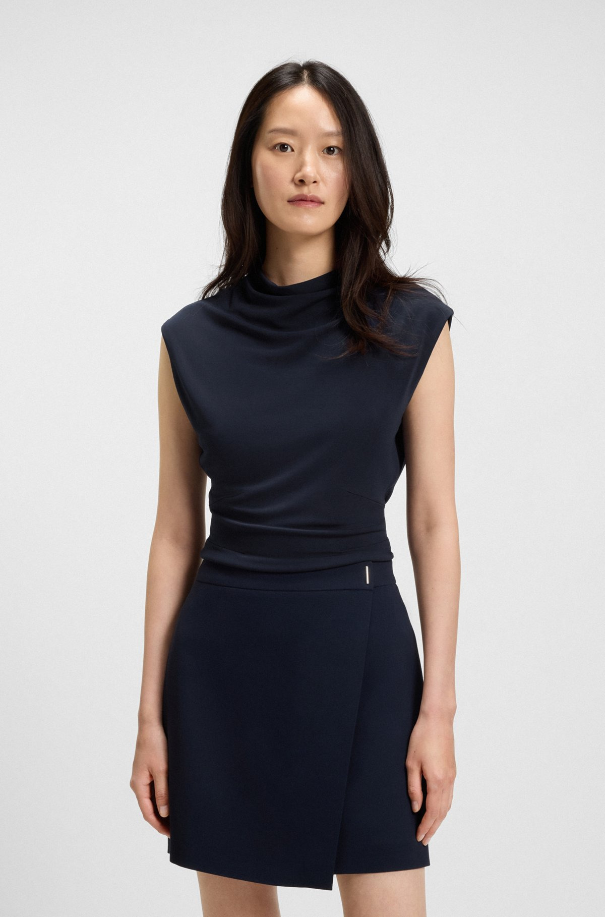 HIGH-NECK TOP IN MATTE FABRIC - 2