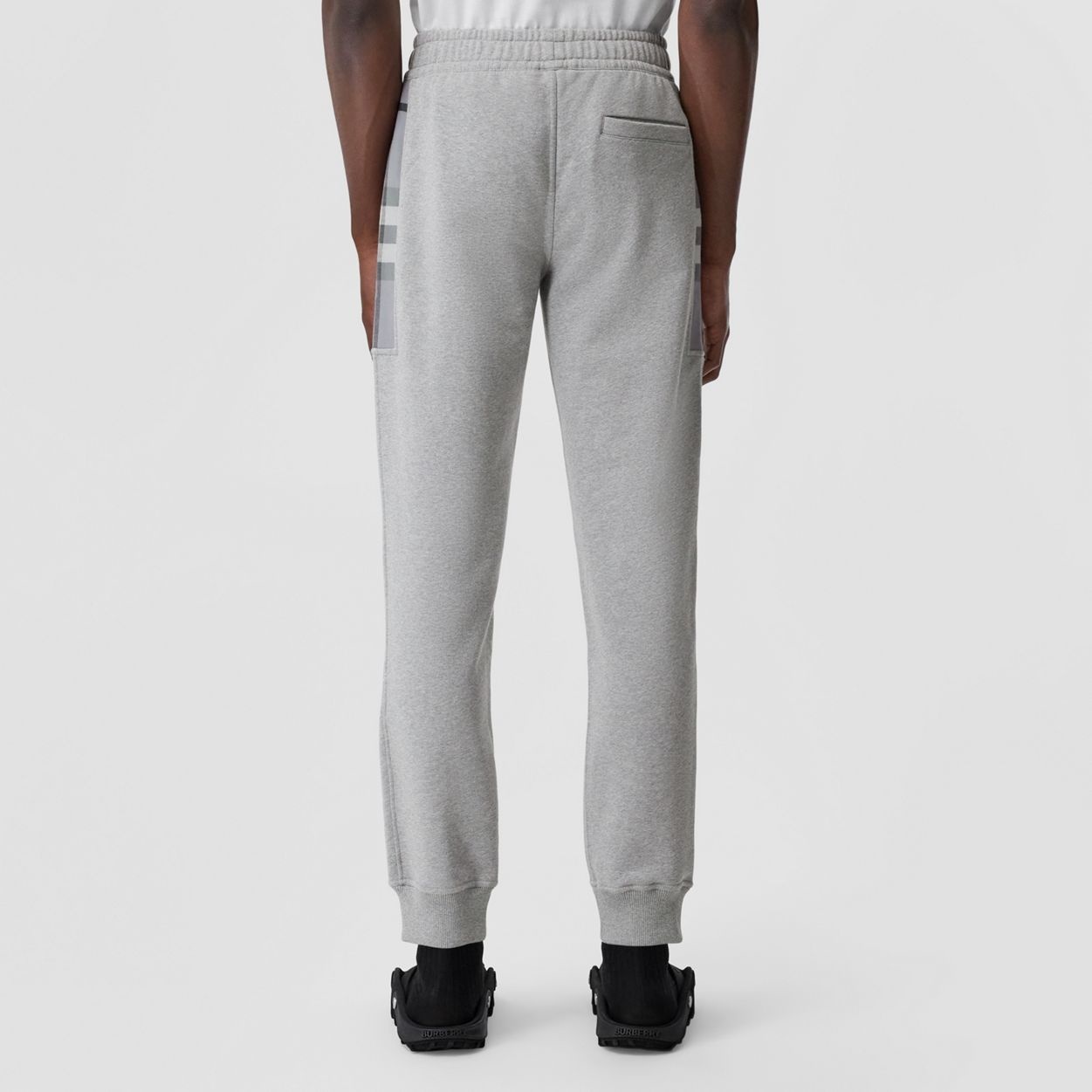 Check Panel Cotton Jogging Pants - 4