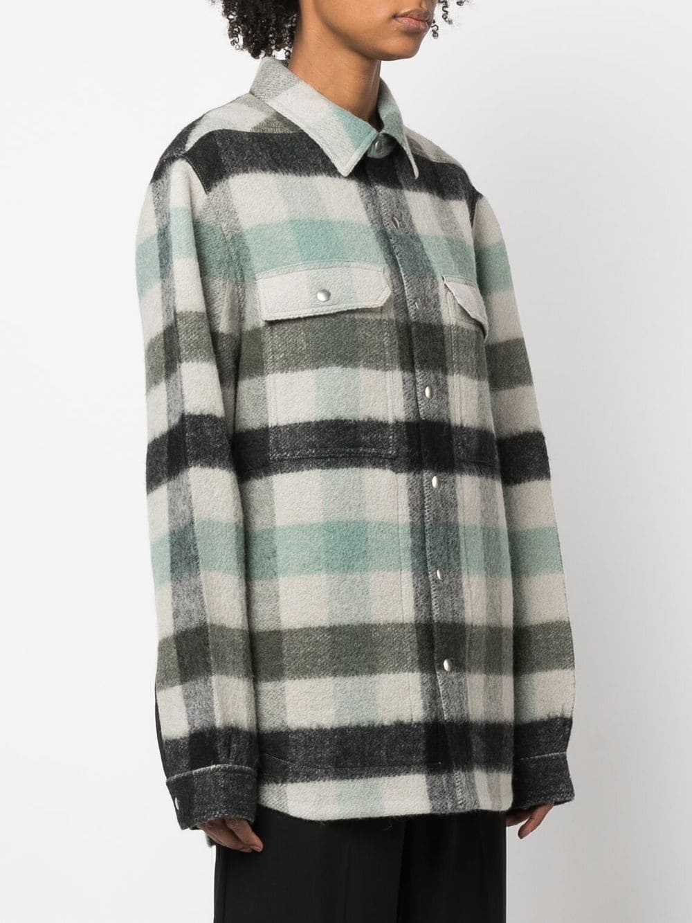 checked  oversize overshirt - 3